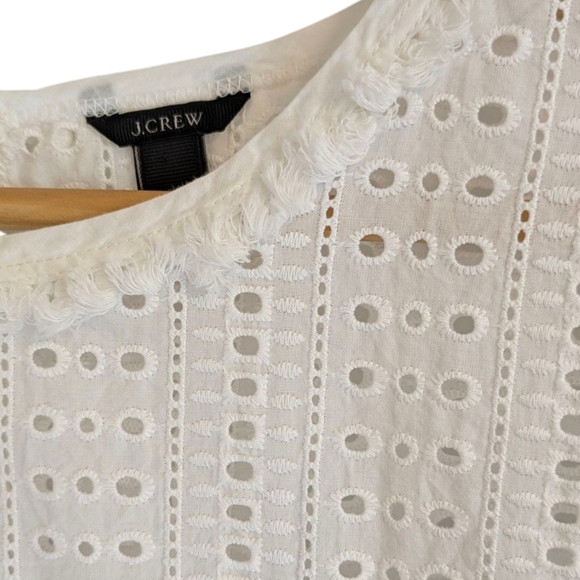 J Crew - Blue and White Striped Eyelet Top - Picture 5 of 11